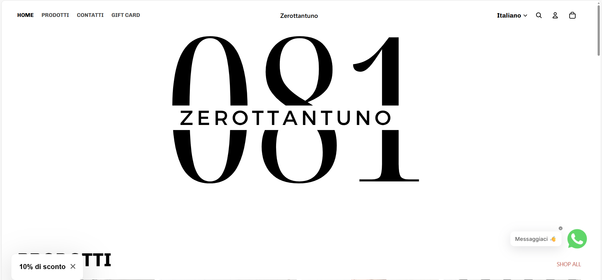 Zerottantuno Store - E-commerce streetwear sviluppato da Antonio Abbruzzese